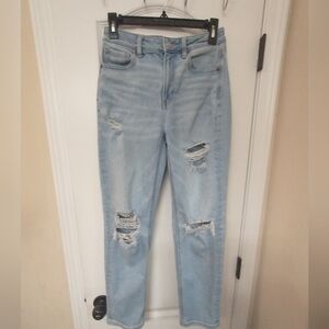 American Eagle Stretch Distressed Light Blue Denim Jeans